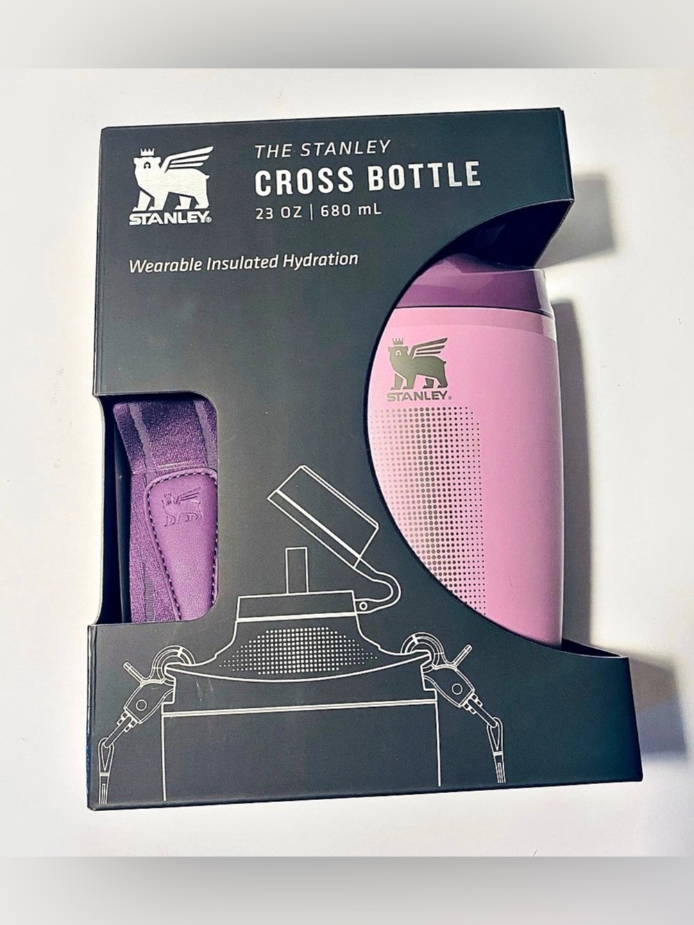 Stanley The Stanley Cross Bottle The 23 oz Pink & Purple Insulated Bottle NWT